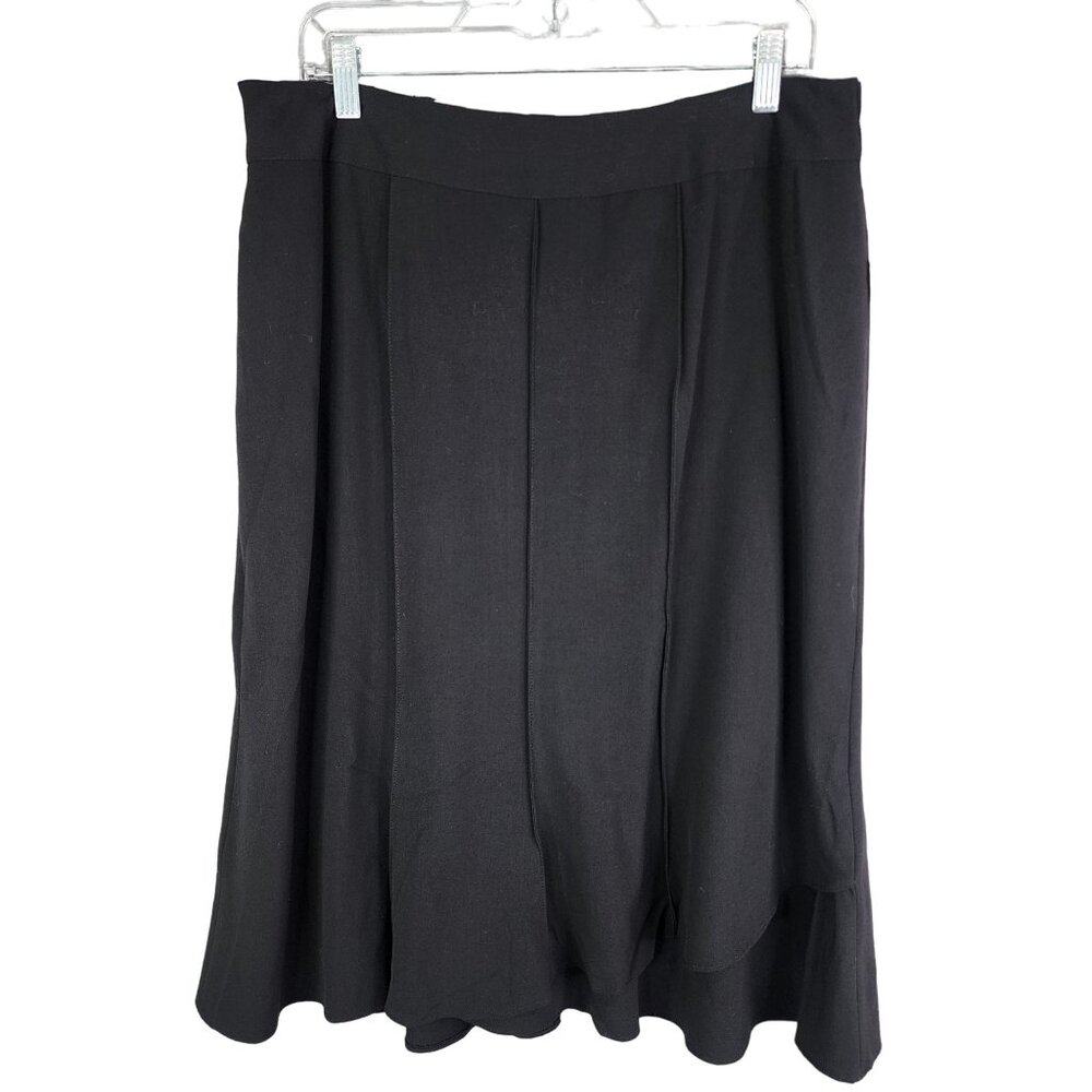 Woman Black Cato A-Line Skirt Elastic Waistband Zipper Closure Size 14/16W